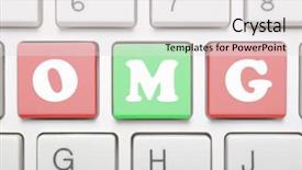  Presentation with keys - Slide set featuring keys spelling omg internet slang background and a sky blue colored foreground