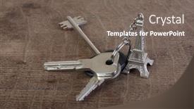  Presentation with eiffel tower - Beautiful PPT layouts featuring keys-to-apartment backdrop and a gray colored foreground