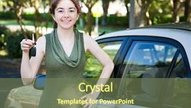  Presentation with teen mom cap and gown holding a baby - PPT layouts featuring keys to her new car background and a violet colored foreground