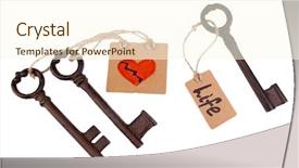  Presentation with keys - Cool new PPT theme with keys to love conceptual photo backdrop and a cream colored foreground