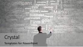  Presentation with keyword - Slide deck having keyword energy - rear view of businessman writing background and a light gray colored foreground
