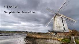  Presentation with texas windmill - Theme with keyword energy - white blenerville windmill in tralee background and a  colored foreground