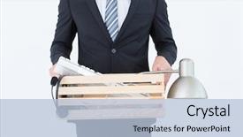  Presentation with think outside the box graphics - Audience pleasing PPT layouts consisting of keyword fire - businessman holding box of his backdrop and a  colored foreground