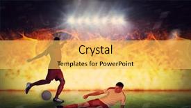  Presentation with football - Amazing presentation theme having keyword fire - football players tackling backdrop and a  colored foreground
