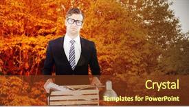  Presentation with keyword - Amazing presentation having keyword fire - sad geeky businessman holding box backdrop and a  colored foreground