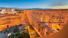  Presentation with ancient roman - Amazing theme having keywordbridges - segovia spain town view backdrop and a red colored foreground