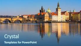  Presentation with czech republic - Slide deck featuring keywordbridges - sunset view of prague old background and a  colored foreground