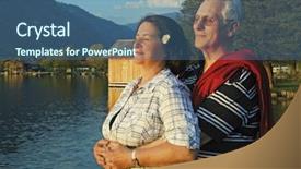  Presentation with married couple - Presentation theme consisting of keywordmarriage - attractive married mature couple enjoying background and a  colored foreground