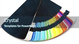  Presentation with color spectrum - Amazing PPT theme having keywordrainbow - color guide spectrum swatch samples backdrop and a  colored foreground