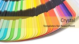  Presentation with color spectrum - Colorful slide set enhanced with keywordrainbow - color guide spectrum swatch samples backdrop and a  colored foreground