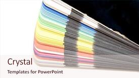  Presentation with color spectrum - Slide deck having keywordrainbow - color guide spectrum swatch samples background and a  colored foreground