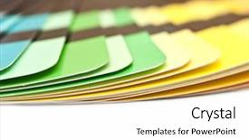  Presentation with color spectrum - Slide set featuring keywordrainbow - color guide spectrum swatch samples background and a  colored foreground