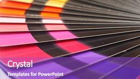  Presentation with color spectrum - Beautiful PPT theme featuring keywordrainbow - color guide spectrum swatch samples backdrop and a  colored foreground