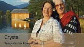  Presentation with married couple - Beautiful presentation theme featuring keywordretirement - attractive married mature couple enjoying backdrop and a  colored foreground