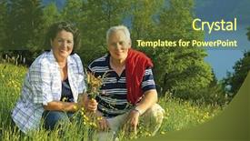  Presentation with married - Colorful presentation theme enhanced with keywordretirement - attractive married mature couple enjoying backdrop and a tawny brown colored foreground