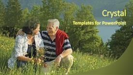  Presentation with married couple - Presentation theme featuring keywordretirement - attractive married mature couple enjoying background and a  colored foreground
