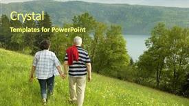  Presentation with married couple - Colorful presentation enhanced with keywordretirement - attractive married mature couple enjoying backdrop and a tawny brown colored foreground