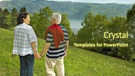  Presentation with keyword - Presentation design having keywordretirement - attractive married mature couple enjoying background and a  colored foreground