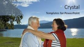  Presentation with married couple - Amazing PPT theme having keywordretirement - attractive married mature couple enjoying backdrop and a  colored foreground