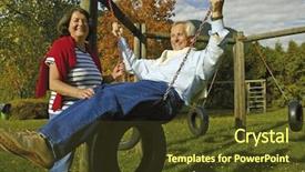  Presentation with married couple - Presentation theme with keywordretirement - attractive married mature couple having background and a  colored foreground