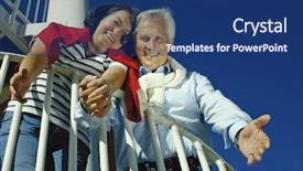  Presentation with married couple - Theme with keywordretirement - attractive married mature couple having background and a ocean colored foreground