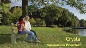  Presentation with married couple - Audience pleasing theme consisting of keywordretirement - attractive married mature couple relaxing backdrop and a  colored foreground