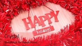  Presentation with happy holidays - Beautiful PPT theme featuring keywordtraditional - happy holidays text and christmas backdrop and a red colored foreground