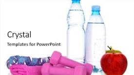  Presentation with water bottle - Theme consisting of keywordwater - blue bottle of water apple background and a white colored foreground