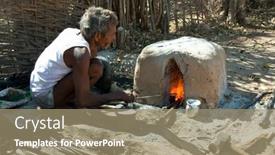  Presentation with craftsman - Presentation theme enhanced with khajuraho-india-15-february-indian background and a coral colored foreground