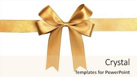  Presentation with award - Audience pleasing slide deck consisting of award ribbon - beautiful bow on white background backdrop and a blonde colored foreground