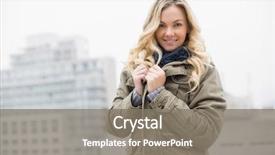  Presentation with urban - Audience pleasing PPT theme consisting of woman perfect city style - happy trendy blonde posing outdoors backdrop and a gray colored foreground