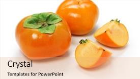  Presentation with japanese - Presentation theme having perssimon fruit - jiro kaki japanese persimmon background and a coral colored foreground