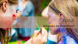  Presentation with holi festival - Amazing presentation theme having khakiv-ukraine-19-may-2018 backdrop and a  colored foreground