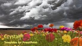  Presentation with strong wind - Presentation design with khamsin-heavy-rain-cloud-over background and a tawny brown colored foreground