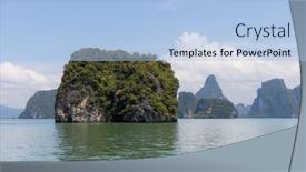  Presentation with thailand - Beautiful slide deck featuring khao-phing-kan-in-thailand backdrop and a light blue colored foreground