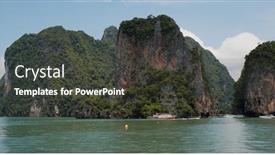  Presentation with thailand - Beautiful presentation theme featuring khao-phing-kan-in-thailand backdrop and a dark gray colored foreground