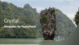 Presentation with thailand - Audience pleasing PPT layouts consisting of khao-phing-kan-in-thailand backdrop and a dark gray colored foreground
