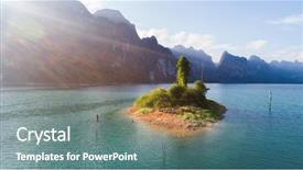  Presentation with drone - Cool new presentation theme with khao sok national park surat backdrop and a ocean colored foreground