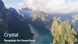  Presentation with drone - Theme consisting of khao sok national park surat background and a ocean colored foreground