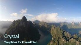  Presentation with drone - Audience pleasing PPT theme consisting of khao sok national park surat backdrop and a wine colored foreground