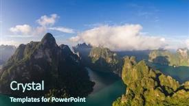  Presentation with drone - Cool new slide deck with khao sok national park surat backdrop and a wine colored foreground