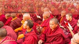  Presentation with stupa - Amazing presentation design having khatmandu-nepal-dec-17-unidentified backdrop and a coral colored foreground