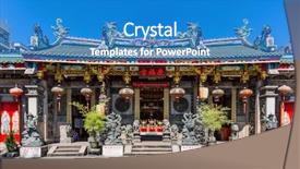  Presentation with chinese temple - Audience pleasing theme consisting of kheng hock keong temple backdrop and a teal colored foreground