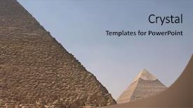  Presentation with cheops pyramid - Colorful presentation theme enhanced with khephren's pyramid seen behind the great pyramid of cheops giza backdrop and a light blue colored foreground