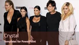  Presentation with 50th birthday - Beautiful slide set featuring khloe-kardashian-kourtney-kardashian-kim backdrop and a tawny brown colored foreground