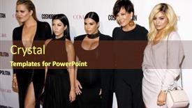  Presentation with 50th birthday - Slide set consisting of khloe-kardashian-kourtney-kardashian-kim background and a tawny brown colored foreground