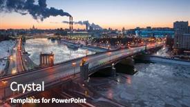  Presentation with secure bridge - Theme enhanced with khmelnitsky borodinsky bridge on moskva background and a tawny brown colored foreground