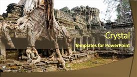  Presentation with ancient asia - Theme having khmer angkor temple complex background and a tawny brown colored foreground
