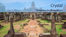  Presentation with khmer - Cool new PPT layouts with khmer history - bakong prasat temple in angkor backdrop and a light blue colored foreground