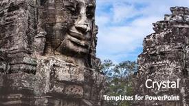  Presentation with khmer - PPT theme consisting of khmer history - ruins of the temple background and a dark gray colored foreground